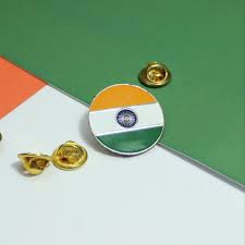 An der mastseite der flagge indien befindet sich ein besatzband mit metallösen. Printed Round Indian Flag Lapel Pin Rs 60 Piece The Second Project Id 20956732197