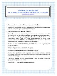 La oca y sus reglas. 01 Matematicas Juego Oca Tabla Multiplicar