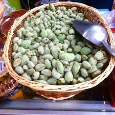 But this riff has much richer almond flavor because the beans are sautéed in the butter mixture in. Turmeric Saffron Khoresh Chaghaleh Badoom Green Almond Stew