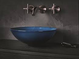 The comprehensive range of products in numerous dimensions and geometries. Countertop Round Glazed Steel Washbasin Aqua By Alape