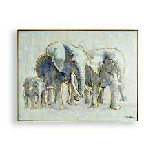 Elephant approach from the front art print by johan swanepoel. Metal Artlic Elephant Family Handpainted Framed Canvas Wall Art