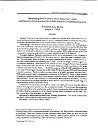 PDF) Developing Brief Versions of the SuinnLew Asian SelfIdentity  Acculturation (SLASIA) Scale for Counseling Research
