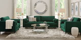 Cindy Crawford Home Madison Place Midnight Textured 2 Pc Sectional In 2020 Green Sofa Living Room Emerald Green Living Room Living Room Sets Furniture