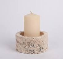 Natural Beige Travertine Candleholder