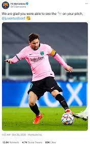 « juventus didn't fold, however, and issued a quick response to their rivals, tweeting: We Re Glad You Were Able To See The Goat Barca Troll Juventus As Messi Scores And Assists But Juve Knew How To Reply