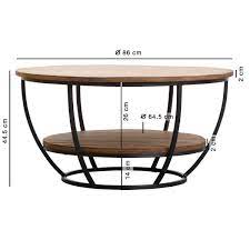 Ne lésinez pas sur son choix ! Table Basse Industrielle Ronde Double Plateau Made In Meubles
