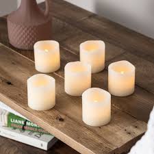 6 Wax Battery LED Votive Candles UK