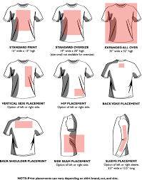 Art Unlimited Sportswear Design Guide Print Placements Dimensions Tshirt Printing Design Shirt Print Design T Shirt Design Template