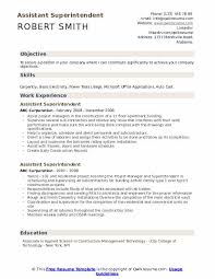assistant superintendent resume samples