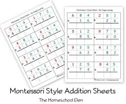 download our free montessori style math practice sheets so