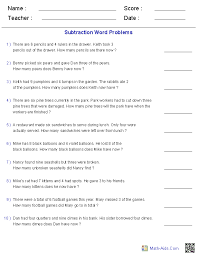 Word Problems Worksheets Dynamically Created Word Problems Subtraction Word Problems Word Problems Word Problem Worksheets