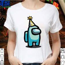 Among Us Party Hat Cyan T Shirt Hoodie Sweater Ladie Tee Purple T Shirts Youth Shirts Hoodies
