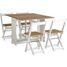 Leoma Folding Dining Set With 4 Chairs Butterfly Dining Table Dining Set Farmhouse Style Kitchen