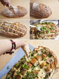 Stuffed Bread Deliciousness I M Thinking Of Sundried Tomatoes Instead Of Green Onions Super Idee Fur Die Nachste Gartenparty Recipes Food Hacks Cooking