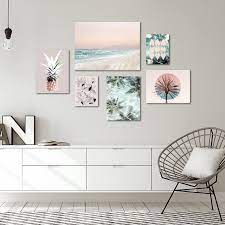 Or, mount a leaf metal wall sculpture over your fireplace mantel, and recall autumn foliage while you sit warm and cozy in your living room. Nature Inspired Tropical Home Decor Beach Girl Print Boho Style Minimalist Wall Decor Colorful Canvas Art Art Collectibles Prints Delage Com Br