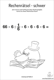 Entdecken sie jetzt viele raffinierte knobelaufgaben und bringen sie ihre grauen zellen so richtig auf trab. Matheratsel Zum Gratis Download Oder Ausdrucken