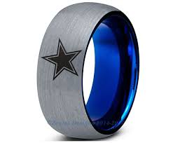 Cowboy Blue Tungsten Wedding Band Ring Mens Womens Dallas Cowboys Rings Dallas Cowboys Dallas Cowboys Wedding