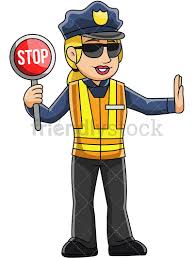 Female Police Officer Holding Stop Sign Vector Cartoon Clipart Friendlystock Female Police Officers Cartoon Clip Art Police