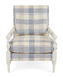 Make your wing chair look brand new. John Richard Blue Taupe Buffalo Plaid Transitional Chair