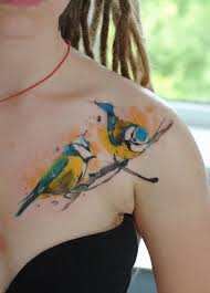 Amazing watercolor tattoo photo gallery done by award winning artists. Watercolor Tattoo Tomtit By Dopeindulgence Bird Tattoos Skin Color Tattoos Cover Up Tattoos Cover Tattoo