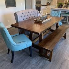 Lark Manor Burslem Tufted Side Chair Dining Table With Bench Dinning Room Tables Farmhouse Table With Bench