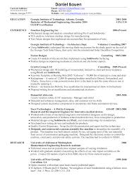 daniel bauen resume mechanical engineer