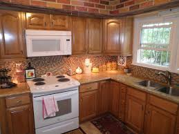 Add White To Backsplash To Balance Dark Cabinets With White Appliances Add Fan Over Stove Kitchen Design Oak Kitchen Cabinets Honey Oak Cabinets