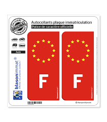 Il y en a pour tous les goûts ! F France Identifiant Europeen Rouge Autocollant Plaque Immatriculation