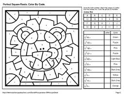 Counting, counting coloring pages, counting coloring sheets, free counting coloring pages, online counting coloring pages, counting pictures. Perfect Square Roots Color By Code Coloring Pages Safari By Whooperswan
