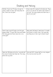 doubling and halfing numbers worksheets teaching resources tpt