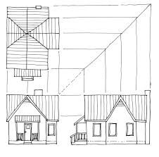 Studying Roof Plans 3 House Design Drawing House Sketch Roof Plan Sketch of houses on blackboard. pinterest