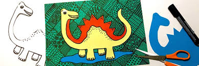 Bekijk meer ideeën over dinosaurus, dinosaurussen, knutselideeën. Doodle Art Tekening Dinosaurus Crea Met Kids