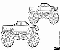 Monster truck crushing a car. Motor Sports Coloring Pages Printable Games
