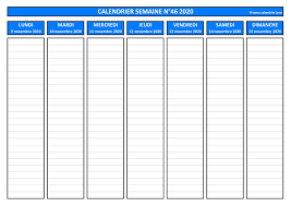 Planning semaine excel vierge compter. Agenda Novembre