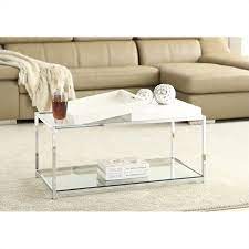 The palm beach end table features a removable white tray that can be reversed to use as a flat. Convenience Concepts Palm Beach Glass Coffee Table In White Walmart Canada