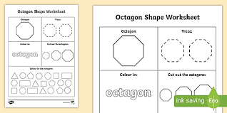 The octagon shape will be introduced to your student around the thrid grade. Octagon Shape Worksheet Teacher Made