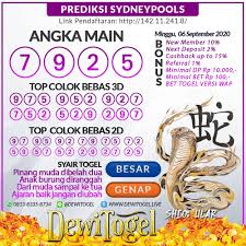 Togel Wap Prediksi Sidney Minggu 06 September 2020 Nel 2020 Versi