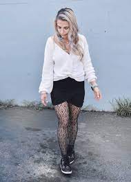 Fishnet Tights Outfit Ideas - Fall Street Style 2018 • COVET by tricia