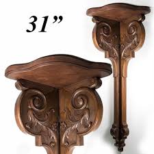 Fabulous Antique 19th C French Carved Wood 31 Corner Shelf Corner Table Ebay Wooden Corner Shelf How To Antique Wood Antique Hall Tree