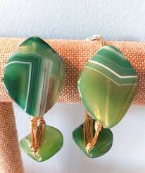 Green Sardonyx Stone Wire Wrapped Gold Bangle Sardonyx Stone Handmade Boutique Gold Bangles