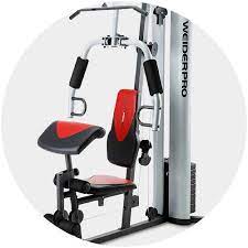 A weight machine is an exercise machine used for weight training that uses gravity as the primary source of resistance and a combination of simple machines to convey that resistance to the person using the machine. Weight Lifting Equipment Weight Training Equipment Sears