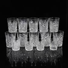 Get ready for every guest to raise a glass. Lot Set Of 10 Antique Cut Crystal Tumblers And 4 Shot Glasses In Two Separate Patterns