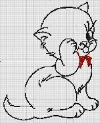 petit chat animaux de point croix alphabet en coloriage traces cerfs dans la neige