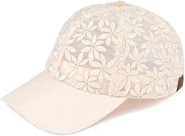 Shop personalized trucker hats with your custom embroidered company or team logo from the top brands in corporate headwear. H 6053 60 Floral Print Baseball Cap Sheer Daisy Beige At Amazon Women S Clothing Store Women Accessories Hats Floral Baseball Cap Baseball Cap