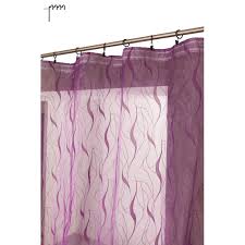 Ce voilage en tergal et lin est confectionné avec une base macramé très travaillée de 38 cm de haut. Voilage 140 X 260 Cm A Galon Fronceur Brode Motif Vagues Violet