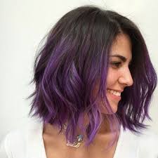 Purple Hair Color For Short Hair Short Ombre Hair Dark Purple Hair Color Short Hair Balayage