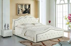 Designer Modern Genuine Real Leather Soft Bed Double Bed King Queen Size Bedroom Home Furniture White Co King Bedroom Furniture Leather Bed Queen Sized Bedroom