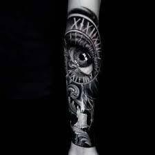 Black And White Realism Tattoo Sleeve Realistic Eye Tattoo In Black And White Sleeve By Ata Ink Eyeball Tattoo Eye Tattoo Sleeve Tattoos
