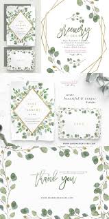 Greenery And Gold Wedding Invitation Graphics Eucalyptus Branch Leaves Clipart For Invitations Logo Stationery Welcome Signs With Images Gold Watercolor Clip Art Leaf Clipart