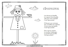 comptines et chansons epouvantail coloriage du district de la suisse saxonne